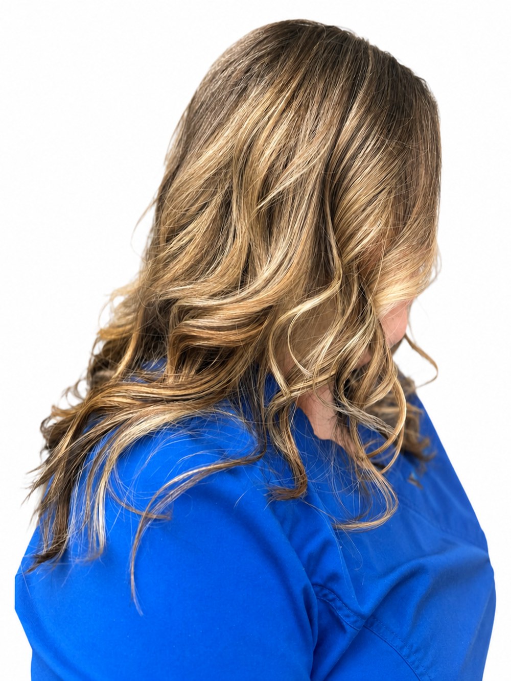 Dimensional blonde hair color with a lived-in, hand-painted finish at Blonde Faith in Carrollton, Georgia